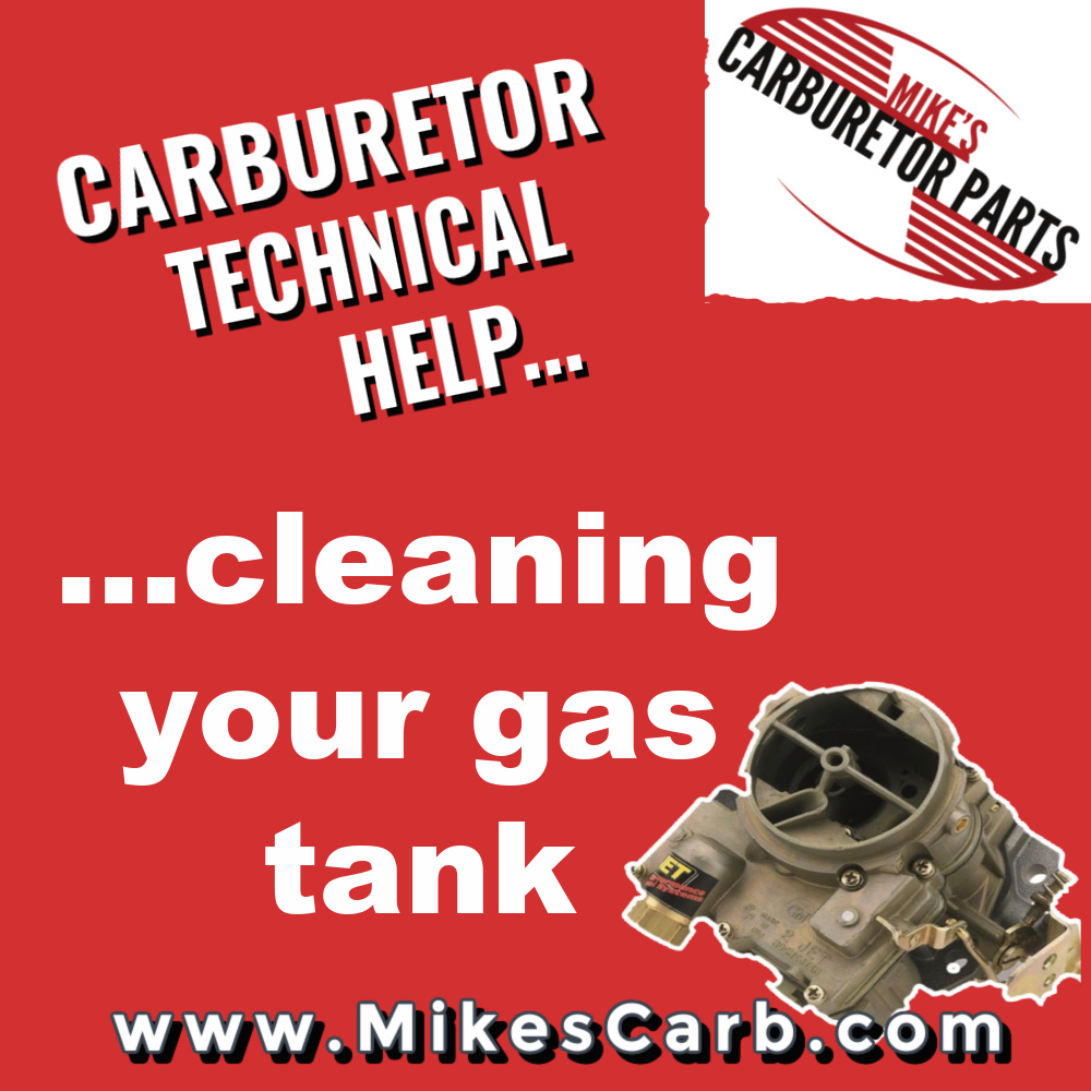 Carburetor technical help: cleaning your gas tank
