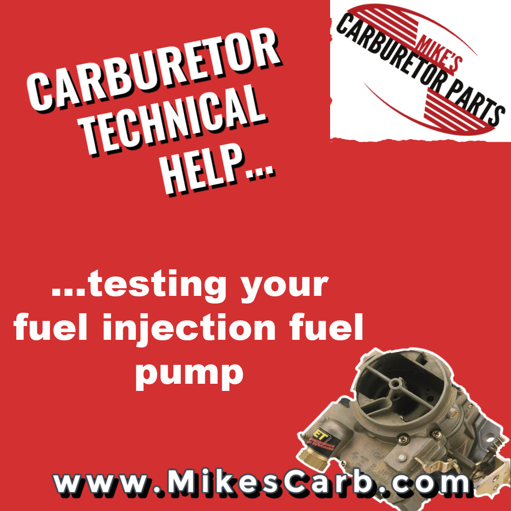 Injector technical help: testing your fuel injection fuel pump
